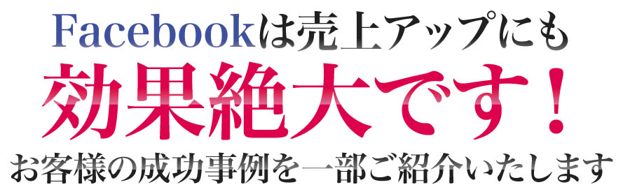 Facebookは売上アップにも効果絶大ですお客様の成功事例を一部ご紹介いたします